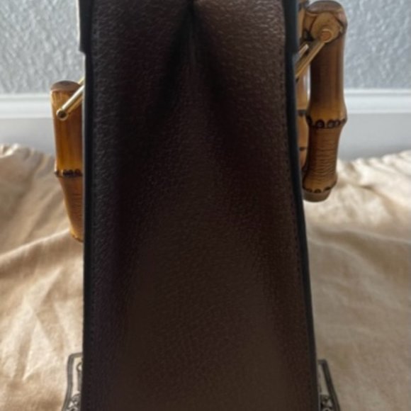 Authentic Gucci Diana NM Bamboo Handle Tote Jumbo GG Canvas Small Brown - Picture 6 of 12